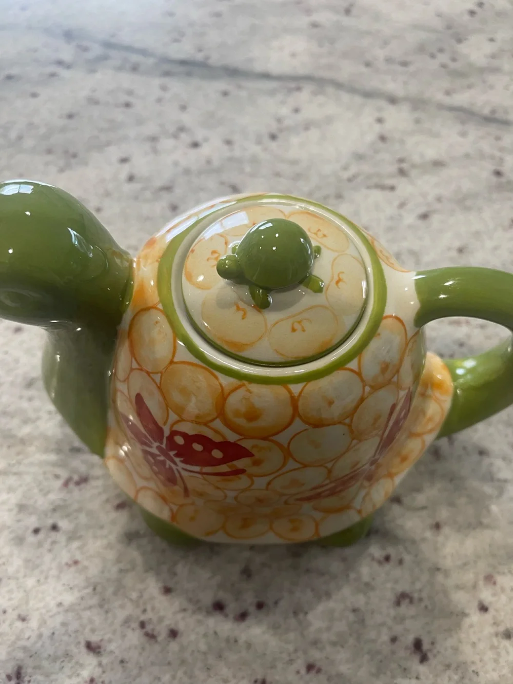 Turtle Lovers Teapot - Green & Orange
